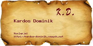 Kardos Dominik névjegykártya